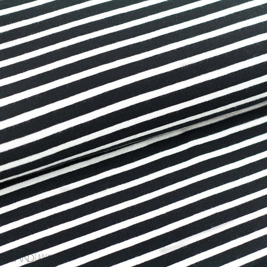 Biojersey Streifen Schwarz-Weiß