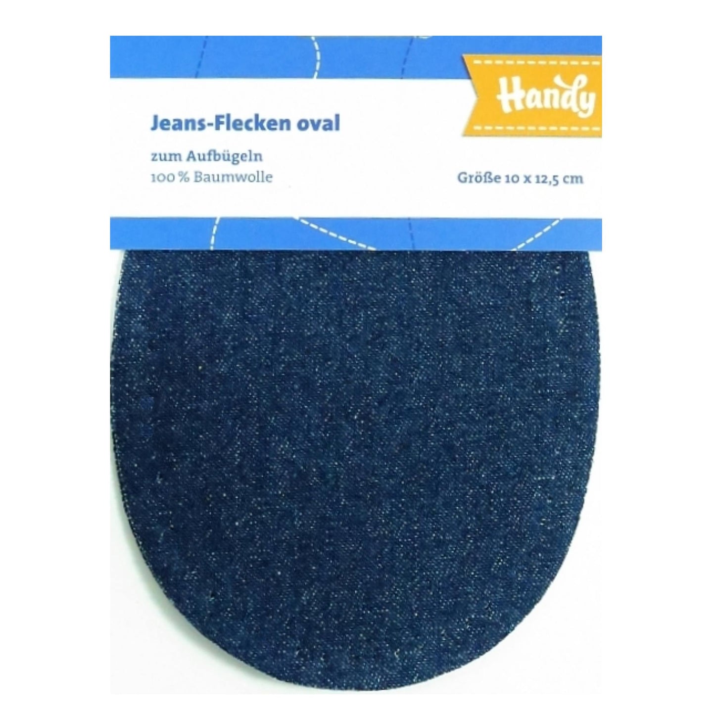 Jeans-Flecken, oval, dunkelblau